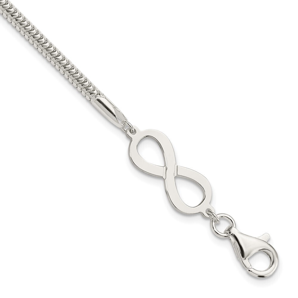 Kazi Luxury Sterling Silver Infinity Symbol Bracelet
